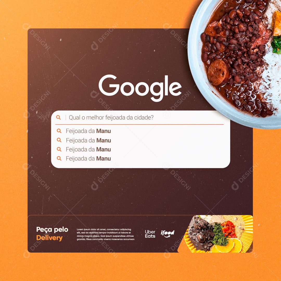 Qual a Melhor Feijoada da Cidade? Social Media PSD Editável