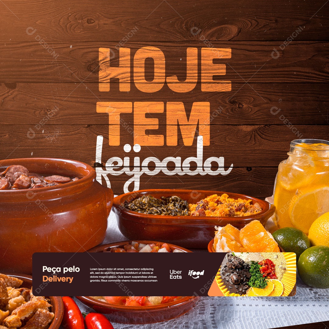 Hoje Tem Feijoada Social Media PSD Editável