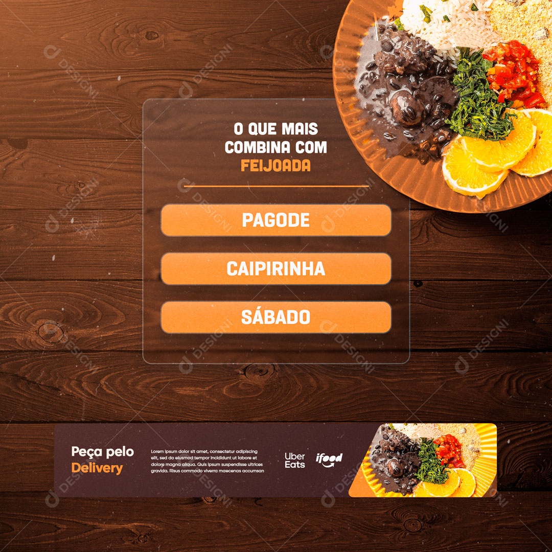 O Que Mais Combina Com Feijoada? Social Media PSD Editável