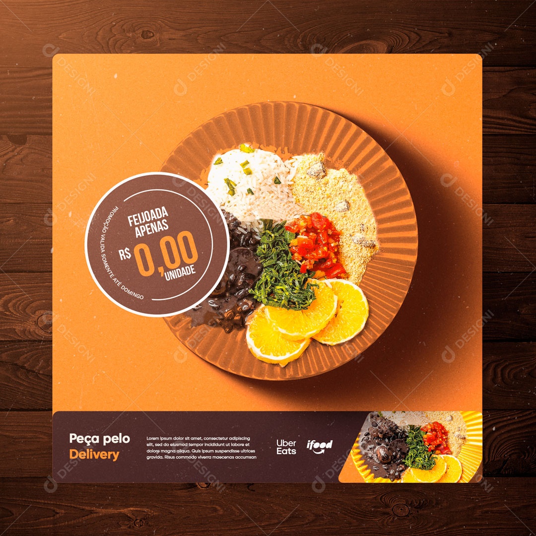 Feijoada Peça no Delivery Social Media PSD Editável