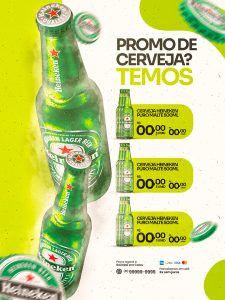 Encarte de Cervejaria Promo de Cerveja Temos Social Media PSD Editável