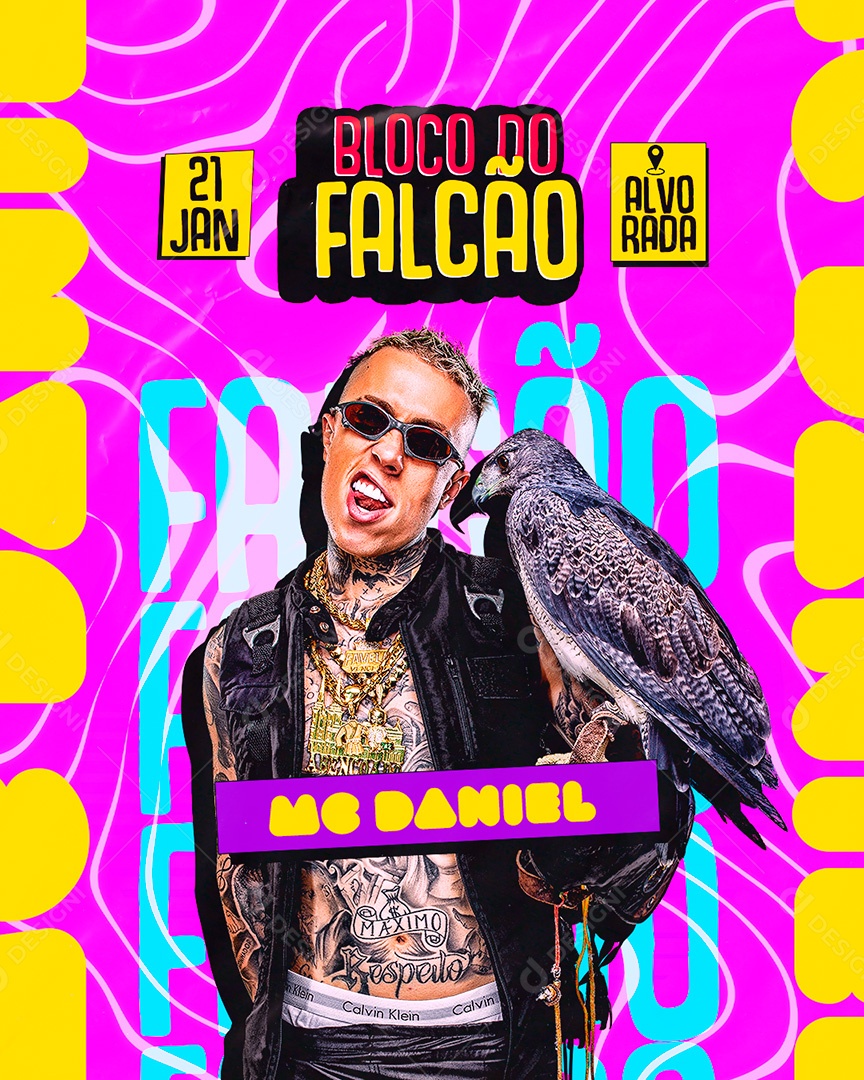 Post Bloco do Carnaval Social Media PSD Editável