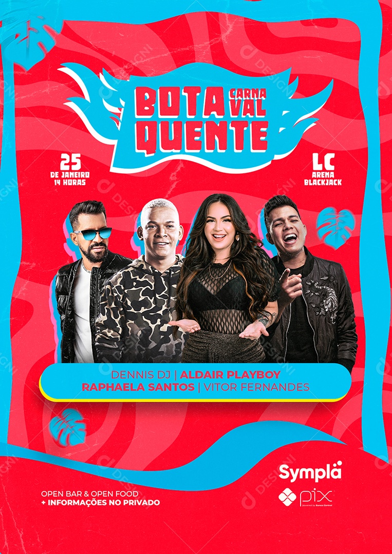 Carnaval Bota Quente Flyers Social Media PSD Editável