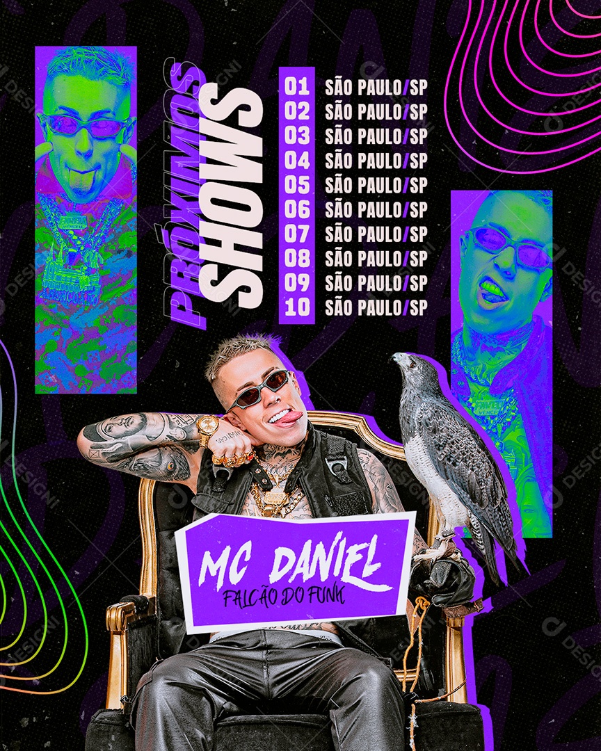 Flyer Próximos Shows Social Media PSD Editável