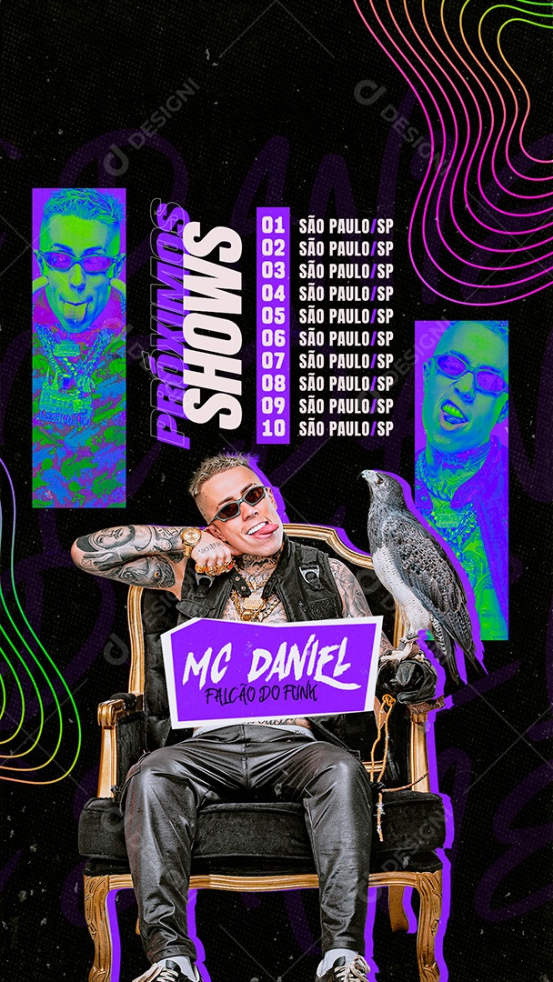 Flyer Próximos Shows Mc Danyel Social Media PSD Editável