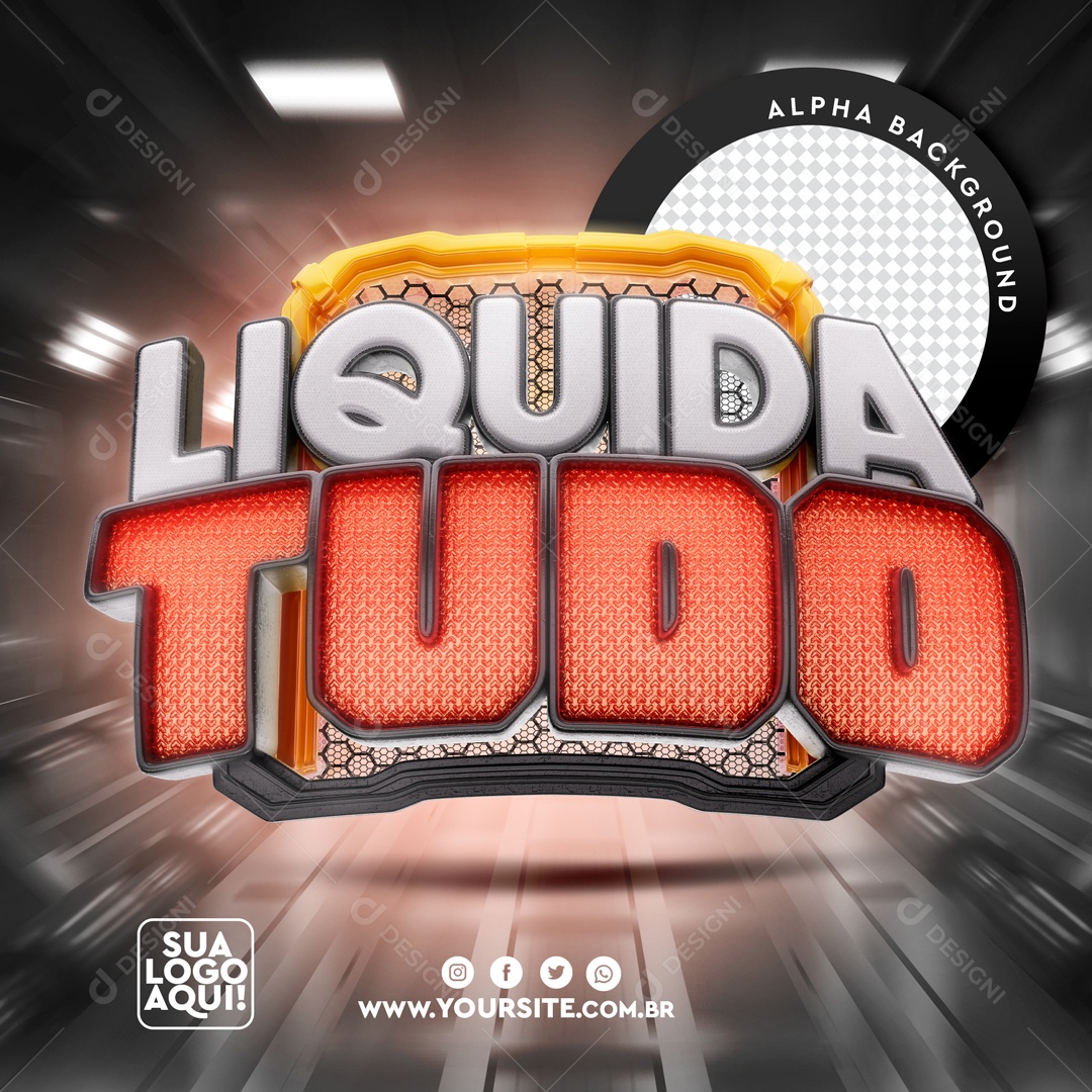 Selo 3D Para Composição Liquida Tudo PSD
