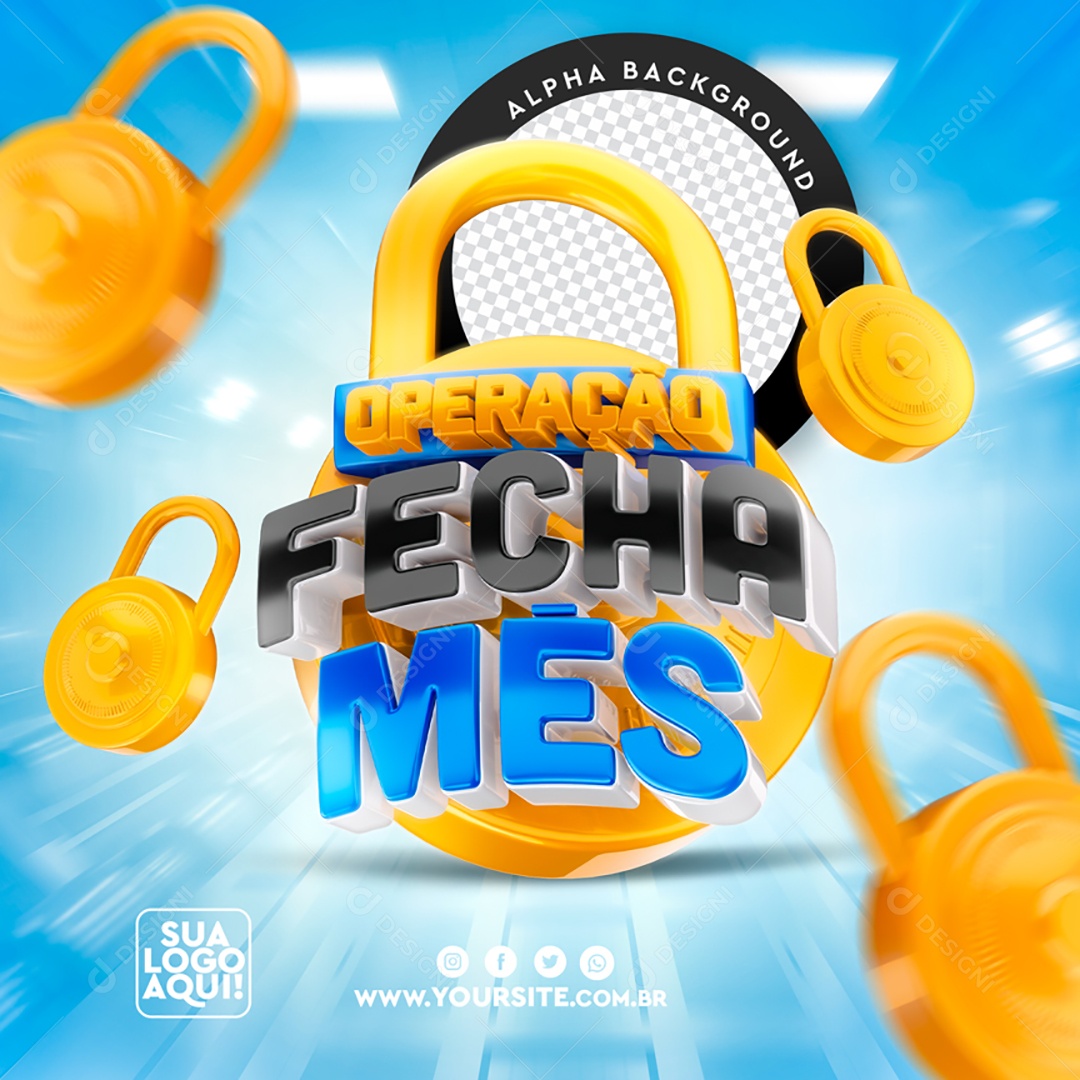 3D Stamp For Composition Operation Closes Month PSD