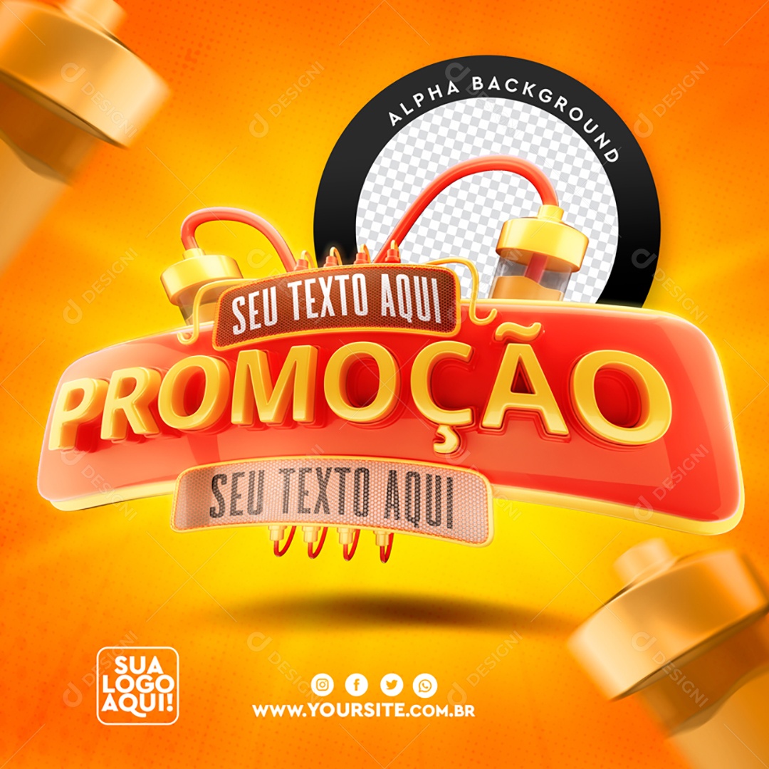 Selo 3D Para Composição Promoção PSD