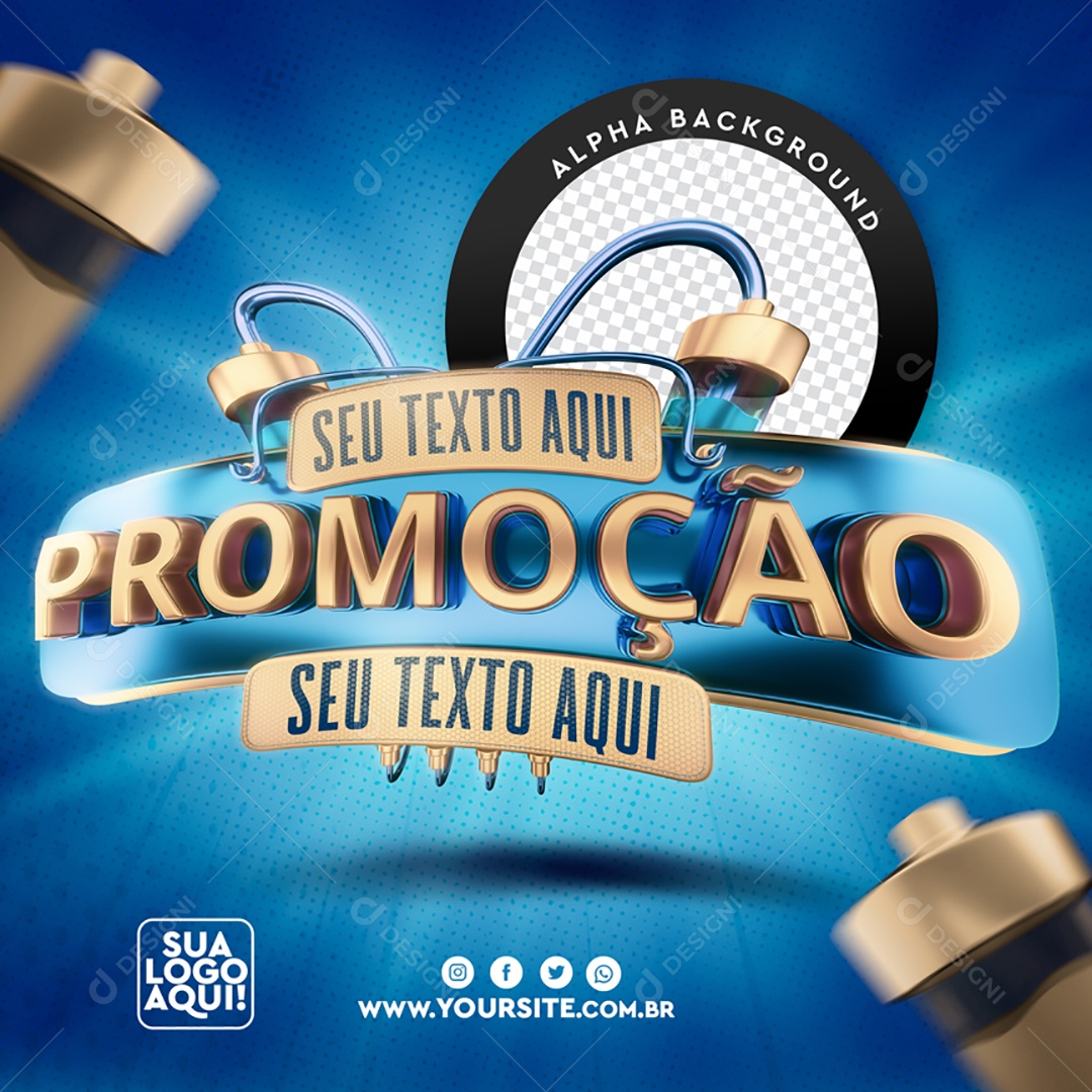 Selo 3D Para Composição Promoção PSD