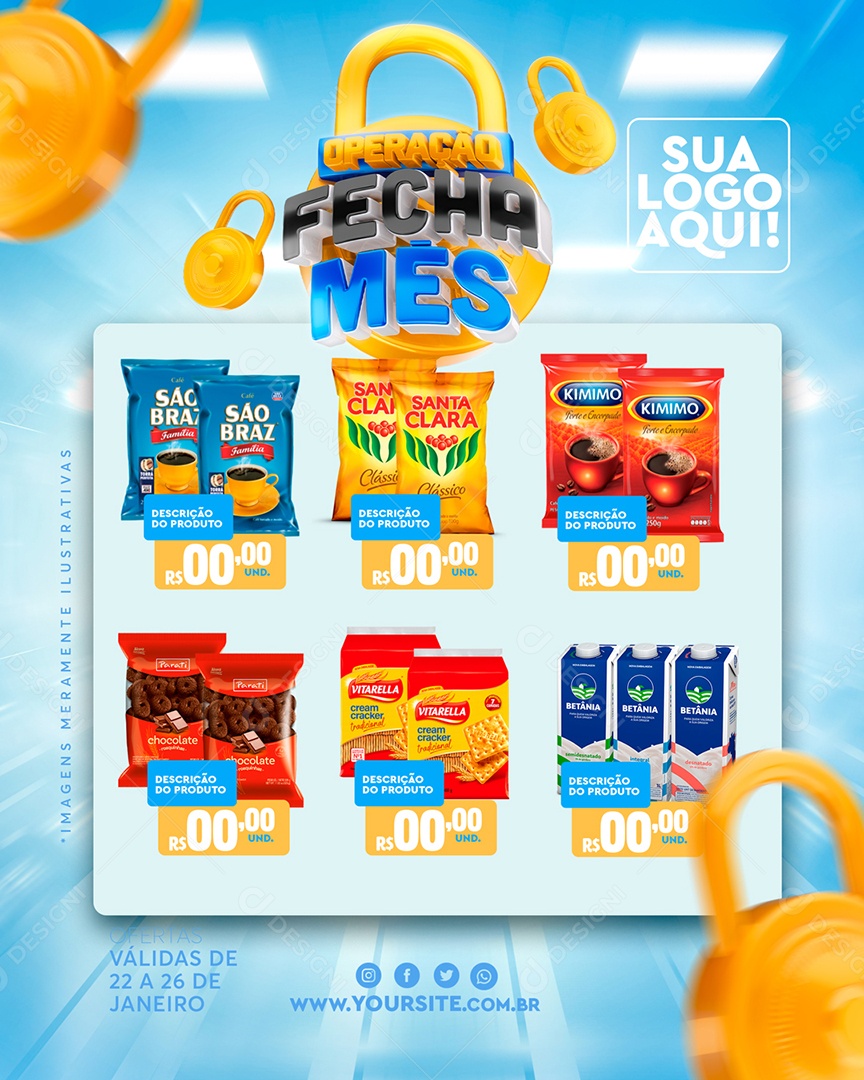 Encarte Operação Fecha Mês Social Media PSD Editável