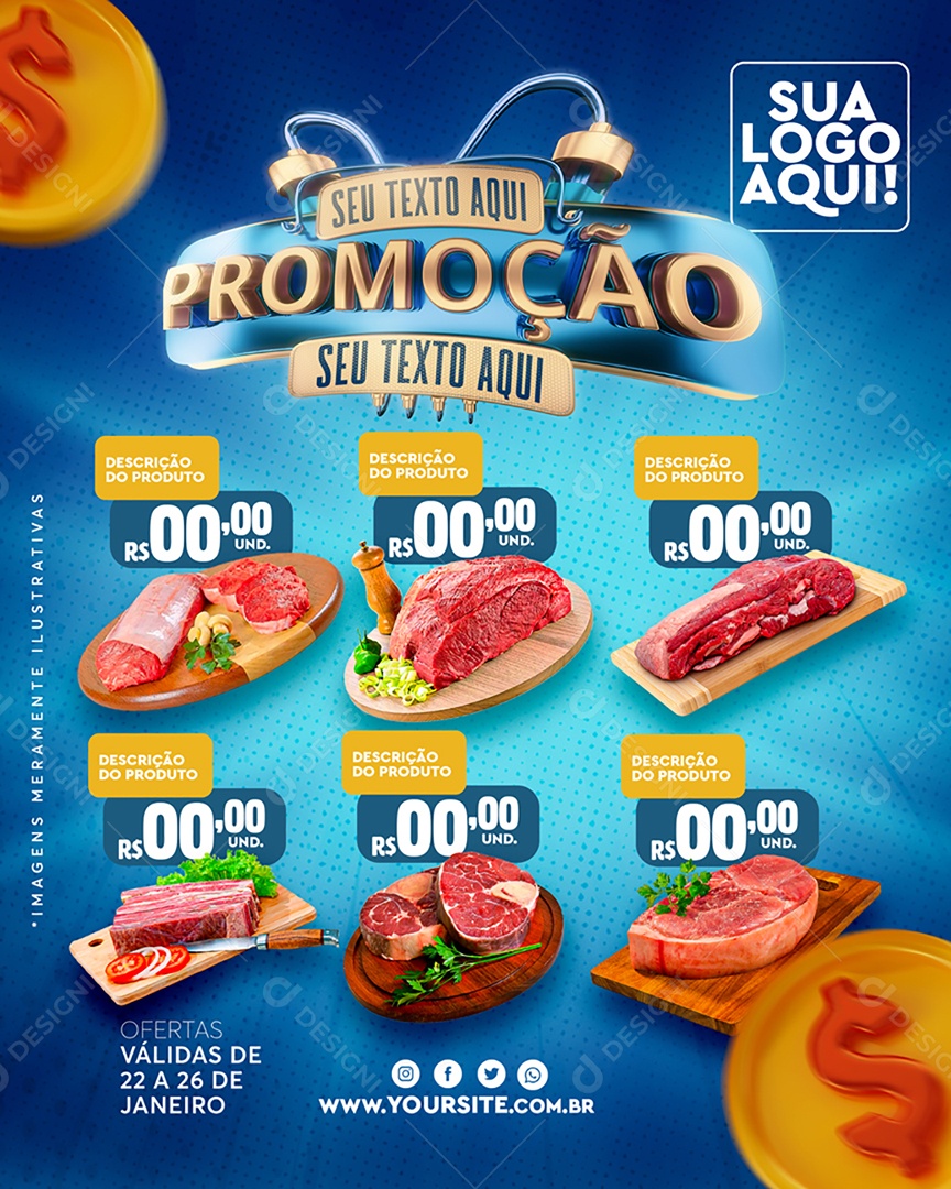 Promoção Venha Conferir Social Media PSD Editável