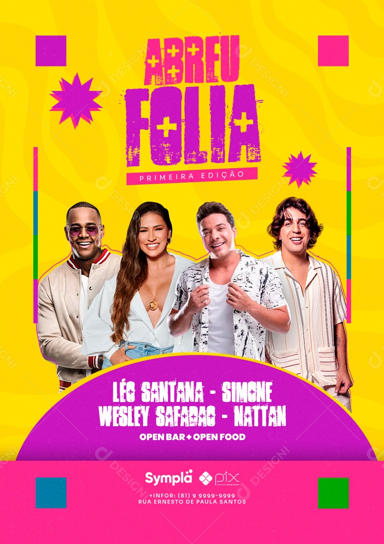 Abreu Folia Primeira Edição Flyers Social Media PSD Editável