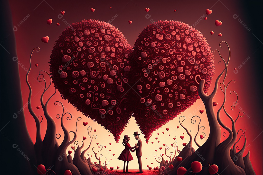 Papel de parede do dia dos namorados, amor adorável, coração