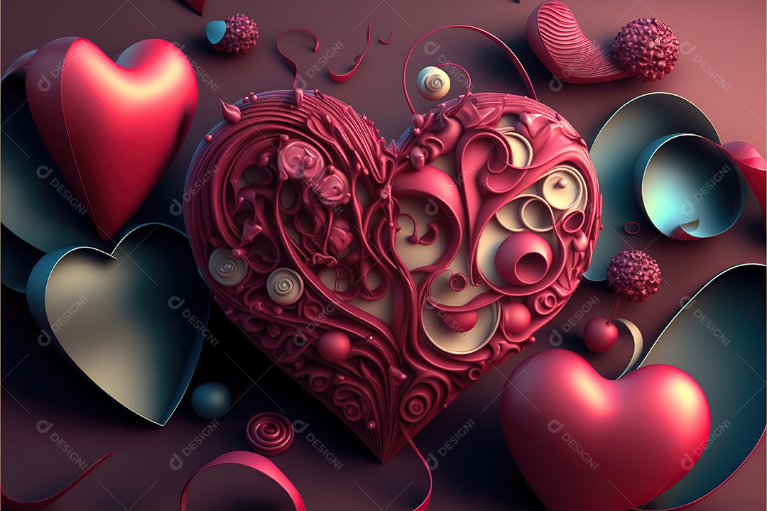 Papel de parede do dia dos namorados, amor adorável, coração