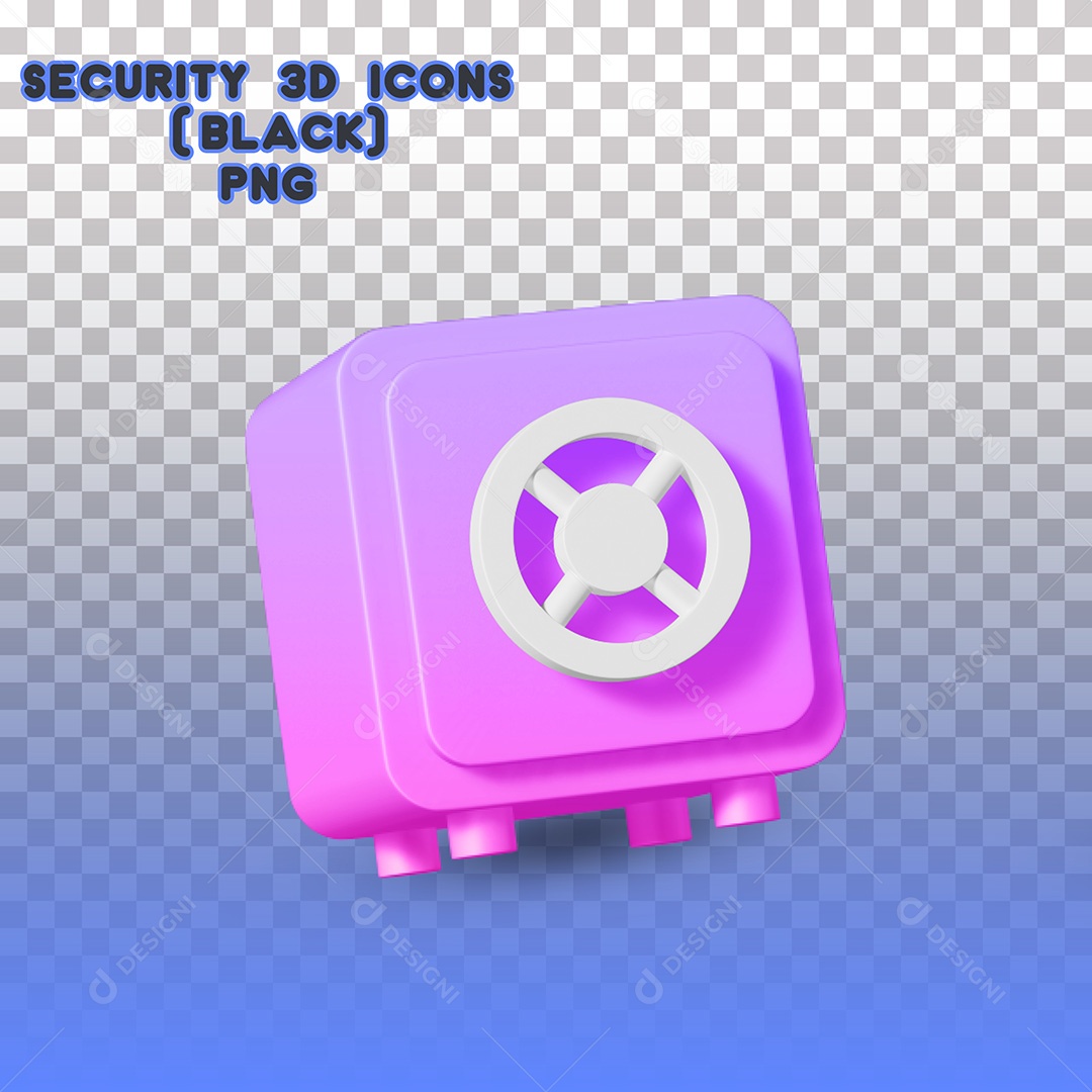 Elemento 3D Cofre PSD Para Composição