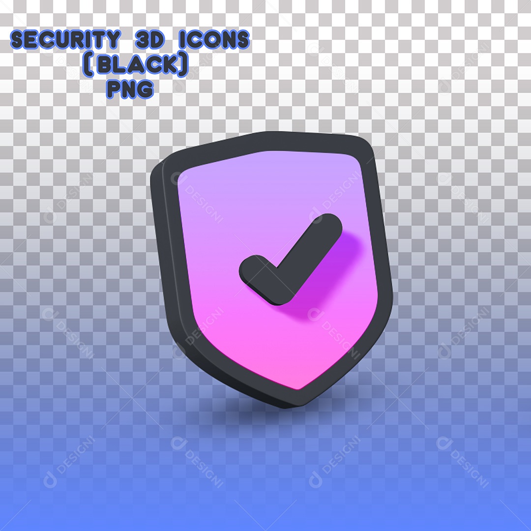 Elemento 3D Ícone de Segurança Escudo PSD Para Composição