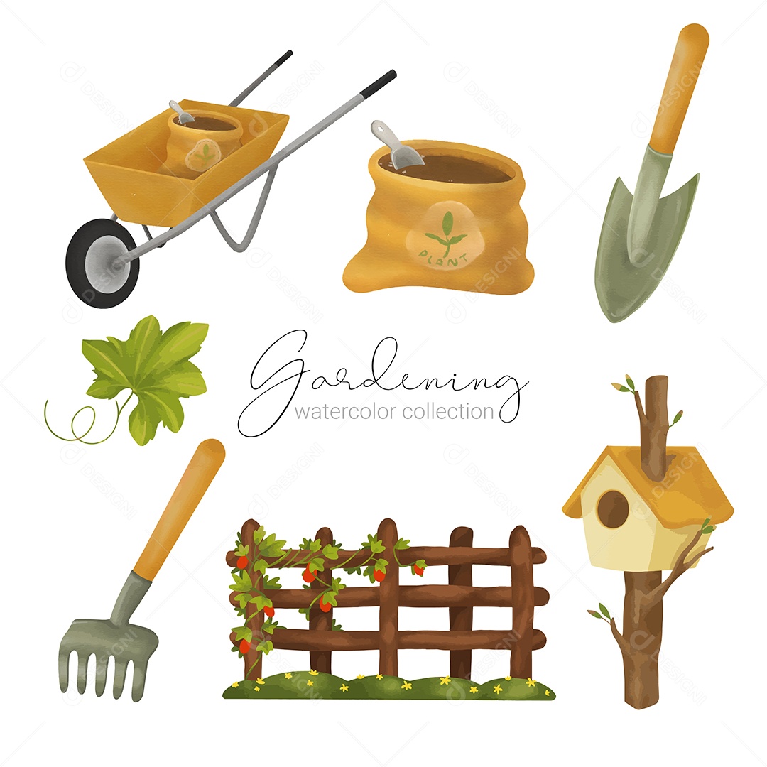 Conjuntos de Ferramentas Acessórios e Jardim Vetores EPS Editável