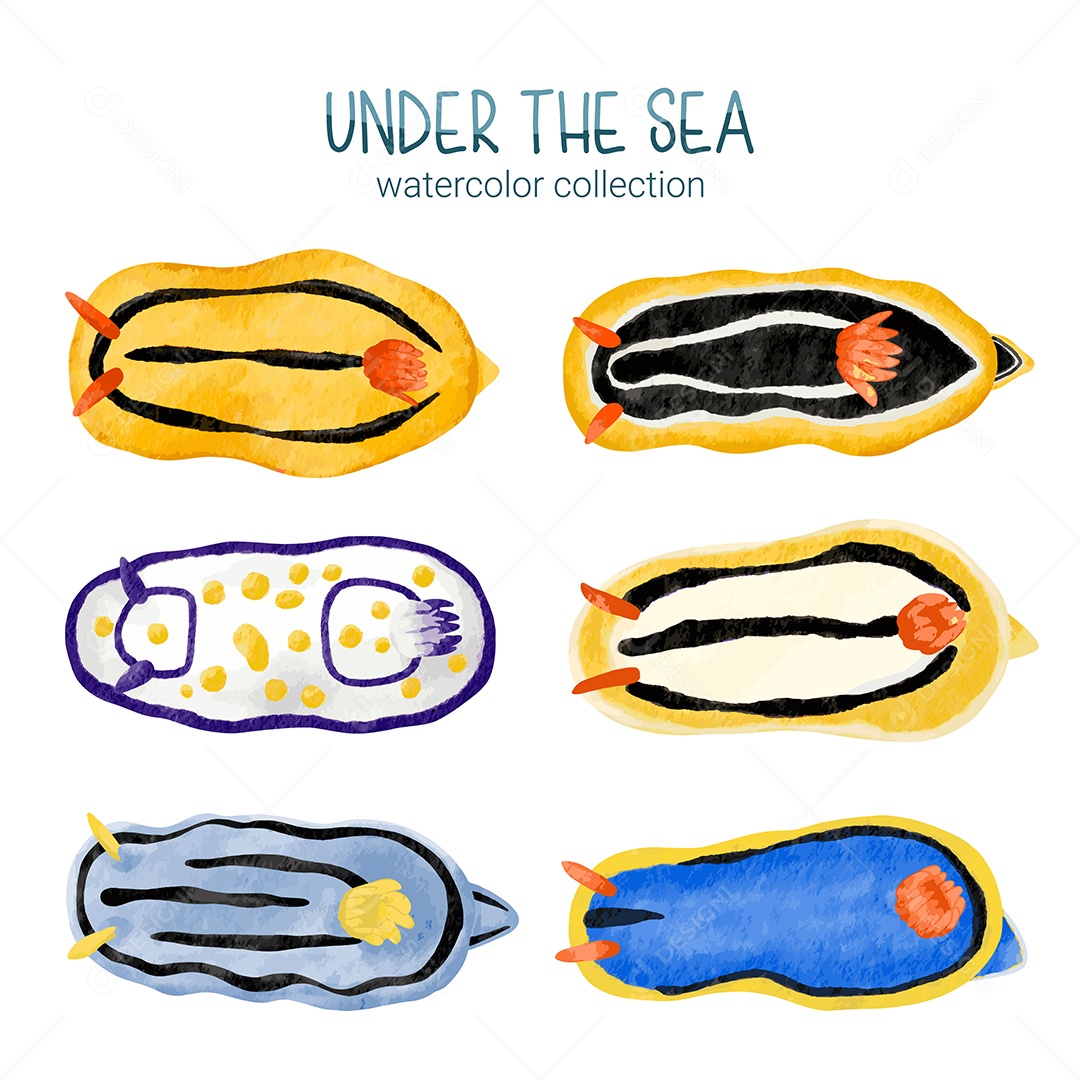 Vida Marinhas em Desenhos Animados Vetores EPS Editável