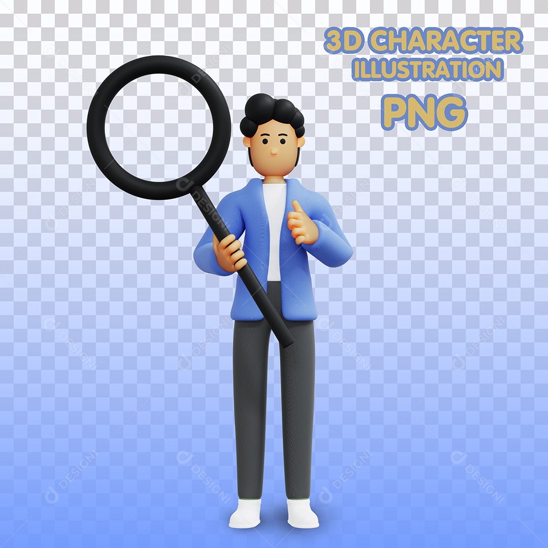 Ilustração 3D Homem Segurando Loop Para Composição