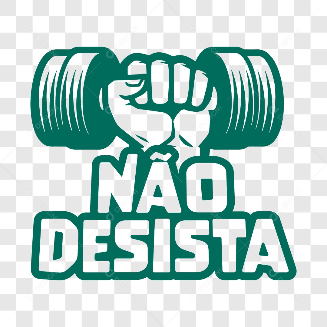 Lettering Academia Não Desista EPS + PNG