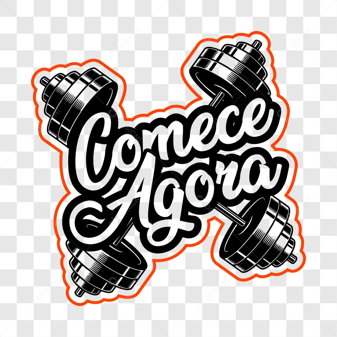 Lettering Academia Comece Agora EPS + PNG