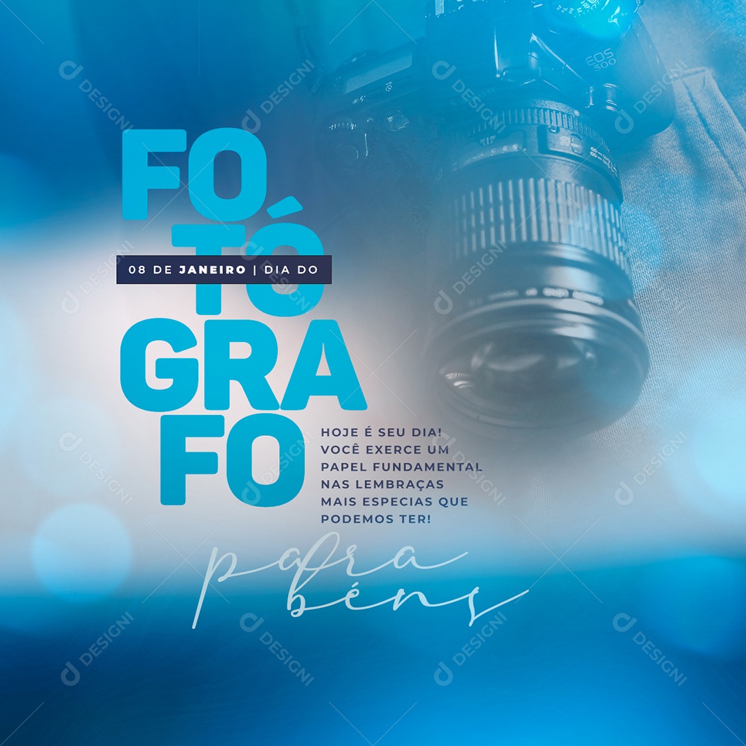 Hoje é Seu Dia 8 de Janeiro Dia do Fotógrafo Social Media PSD Editável