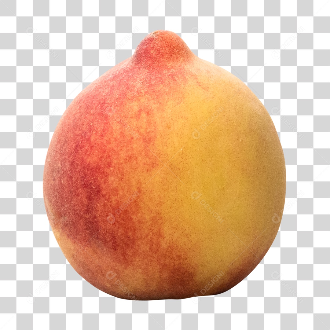Elemento 3D Pêssego Para Composição PNG Transparente