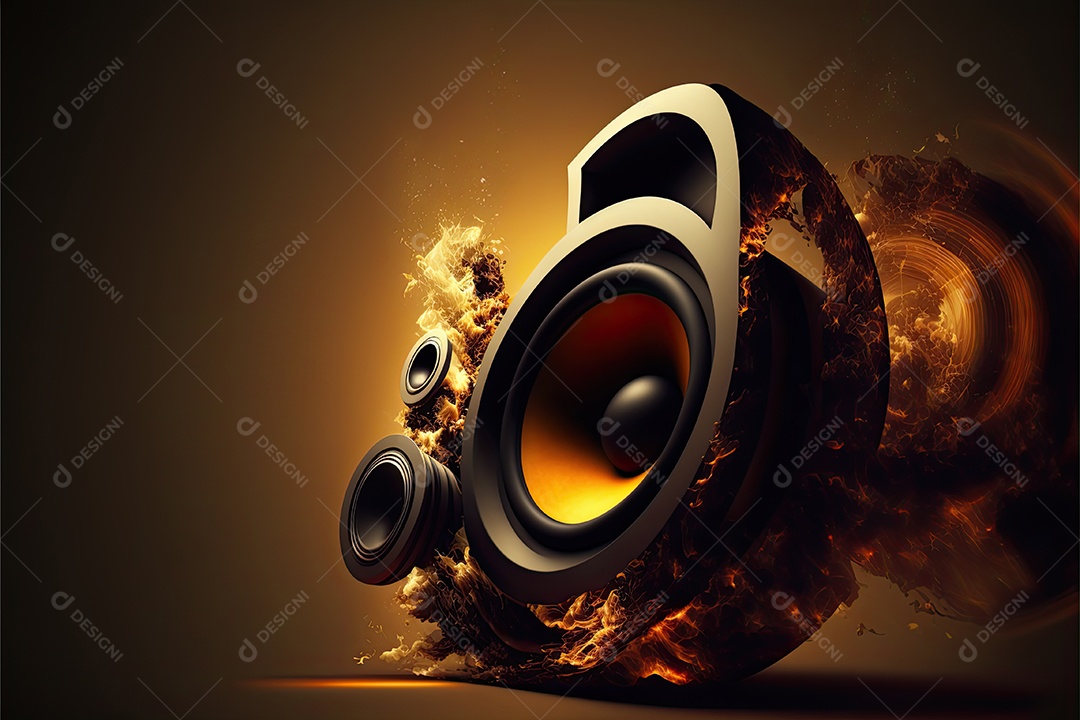 Ilustração sobre fone de ouvido música