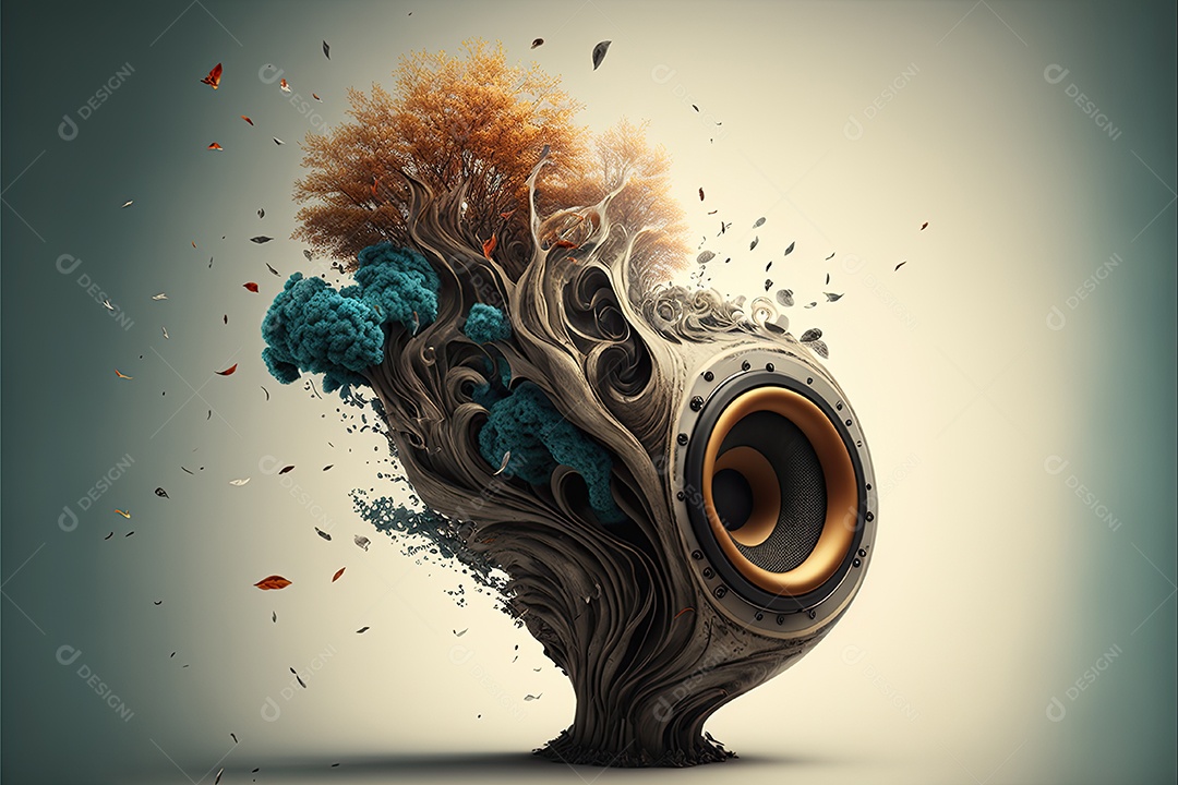 Ilustração sobre fone de ouvido música