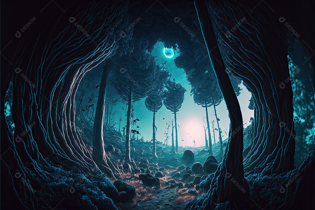 ilustração de fores alienígenas