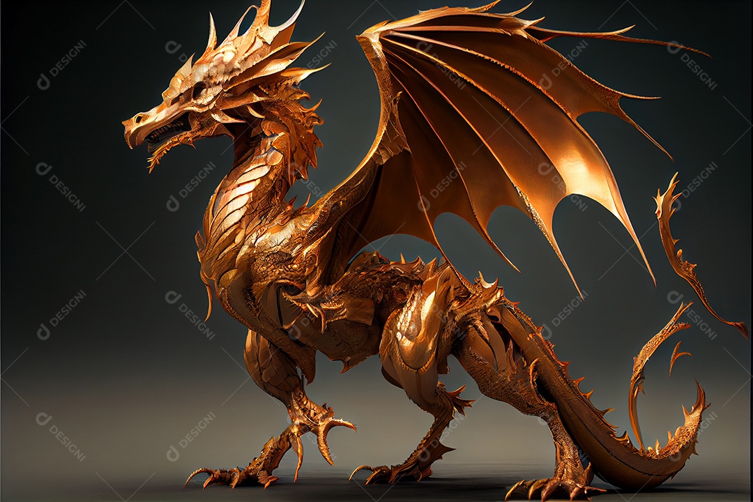 Dragão dourado estilo chinês bem-vindo ano novo chinês festival da primavera festival