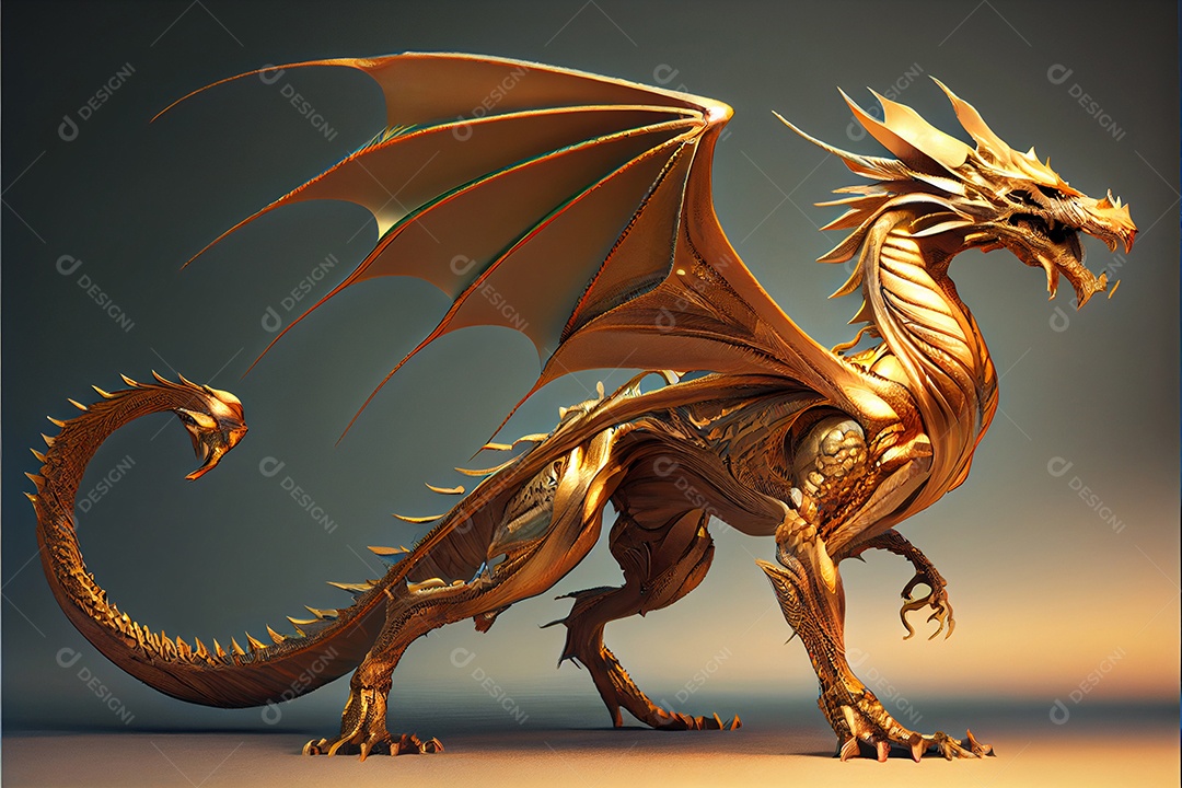 Dragão dourado estilo chinês bem-vindo ano novo chinês festival da primavera festival