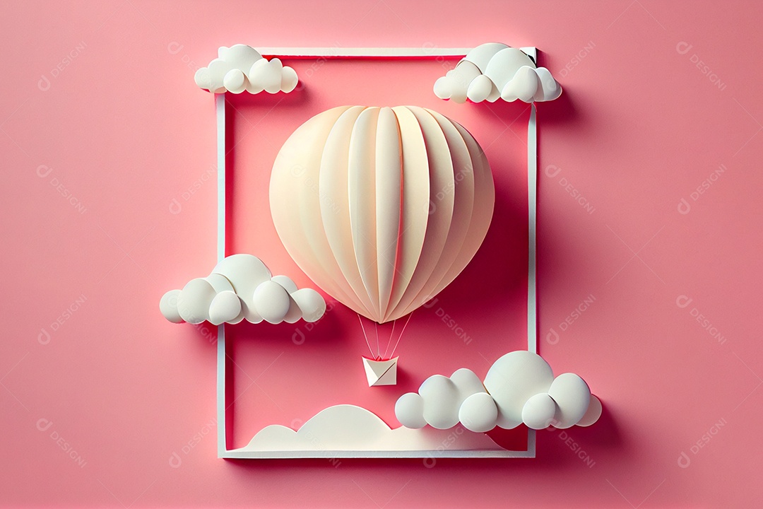 Amor, dia dos namorados. 12 de junho. estilo de corte de papel 3d arte gerada