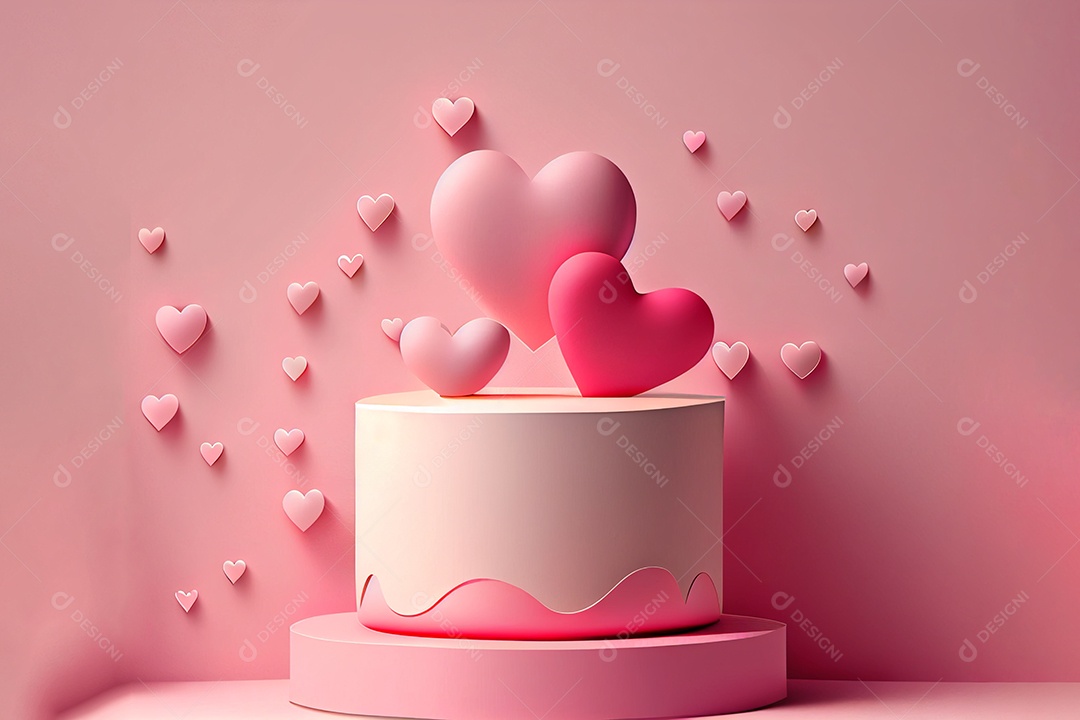 Amor, dia dos namorados. 12 de junho. Estilo de corte de papel 3D arte gerada por ai