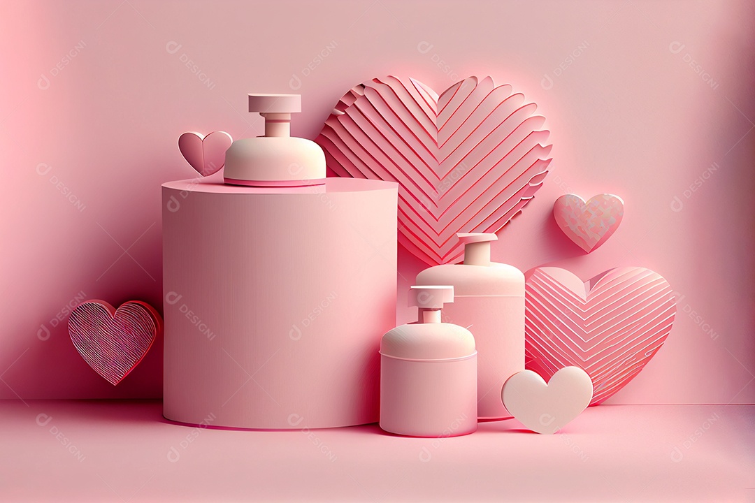 Amor, dia dos namorados. 12 de junho. Estilo de corte de papel 3D arte gerada por ai