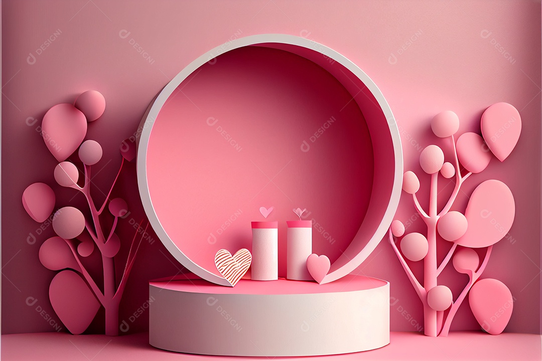 Amor, dia dos namorados. 12 de junho. Estilo de corte de papel 3D arte gerada por ai