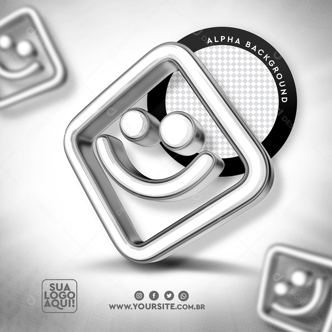 Ícone 3D Janeiro Branco Para Composição PSD