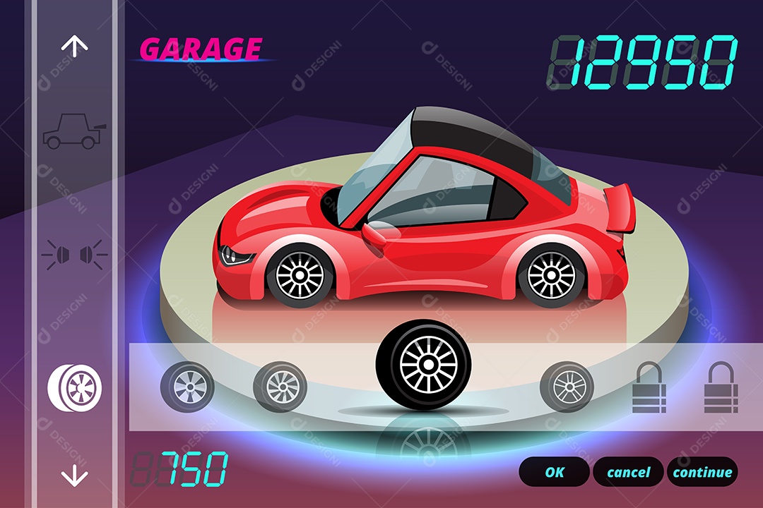 Jogo de Carros de Corrida Estilo 3D Vetores EPS Editável