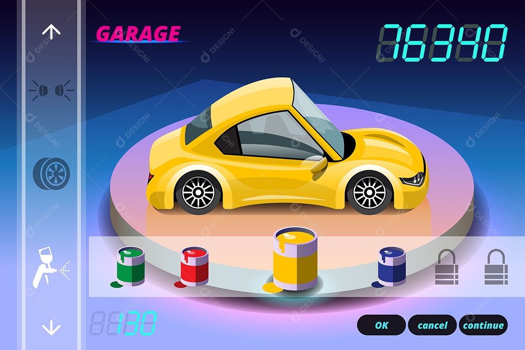 Jogo de Carros de Corrida Estilo 3D Vetores EPS Editável