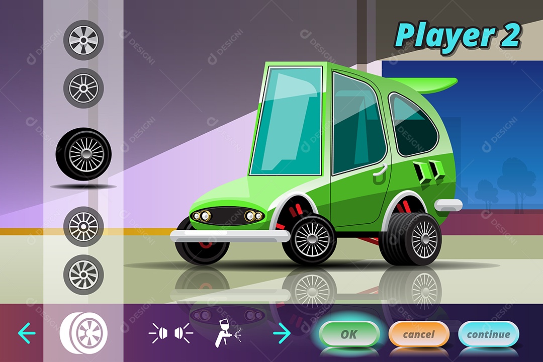 Jogo de Carros de Corrida Estilo 3D Vetores EPS Editável