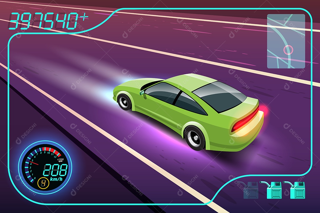 Jogo de Carros de Corrida Estilo 3D Vetores EPS Editável