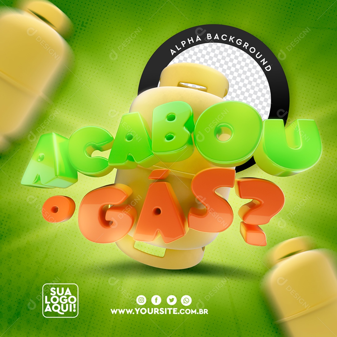 Selo 3D Para Composição Acabou o Gás PSD