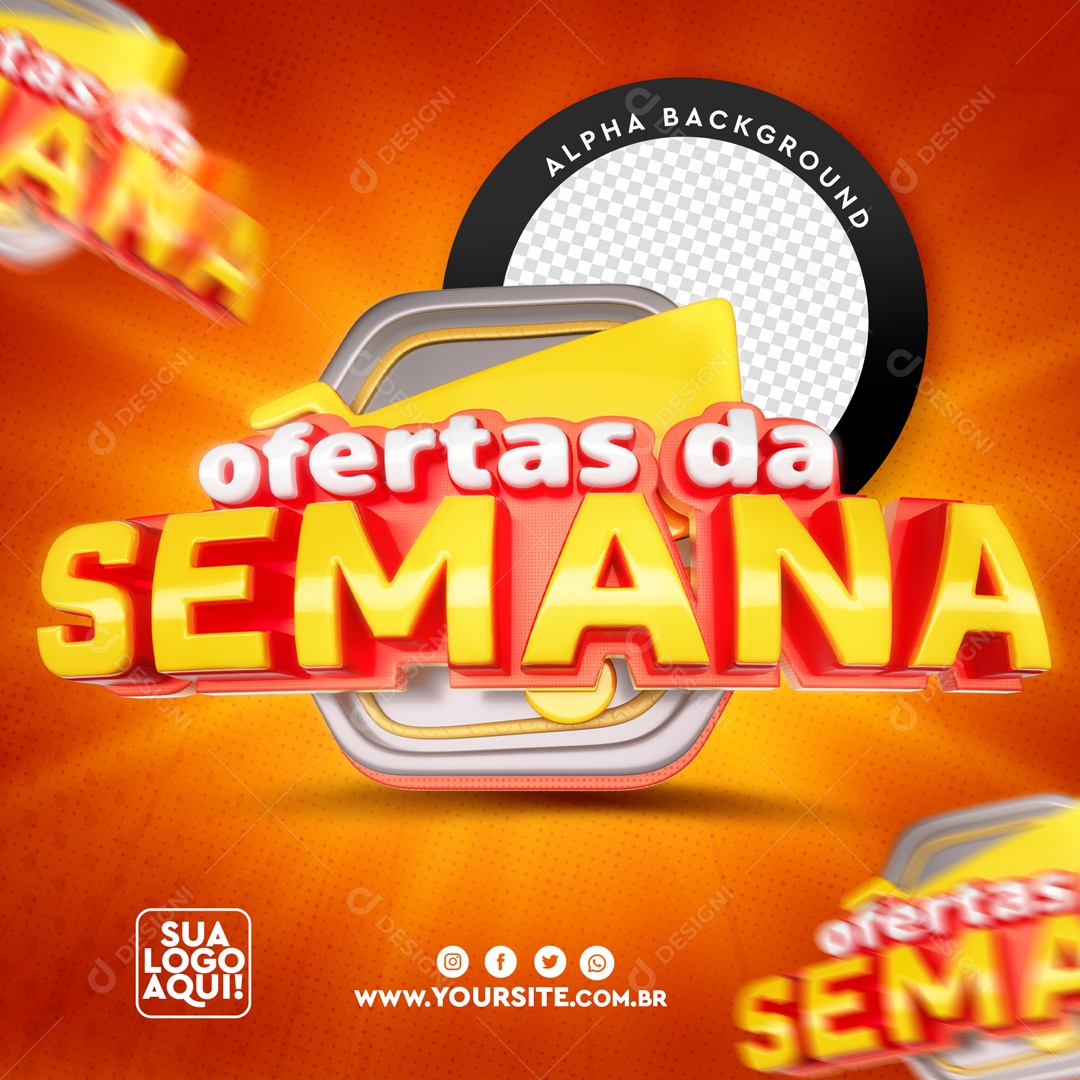 Selo 3D Para Composição Ofertas da Semana PSD