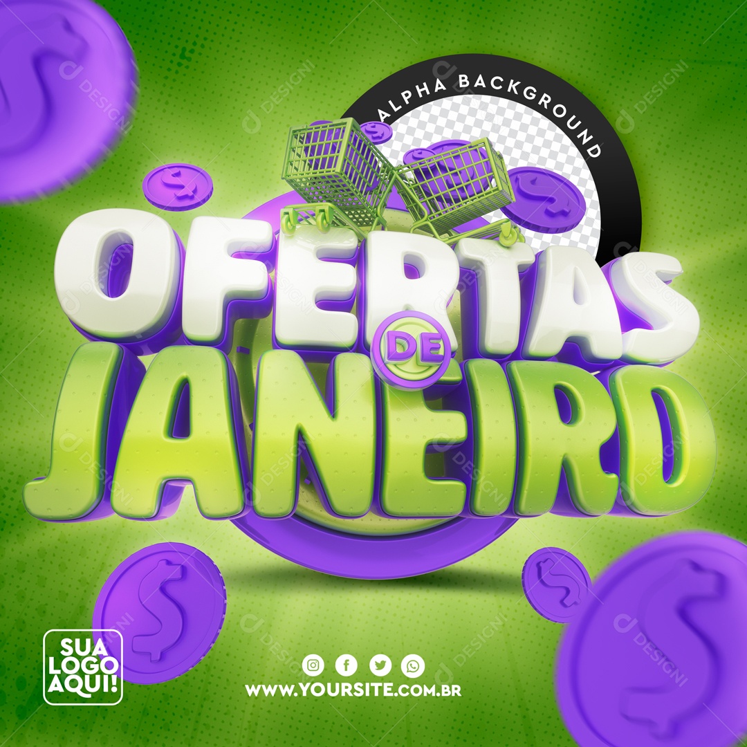 Selo 3D Para Composição Ofertas de Semana PSD