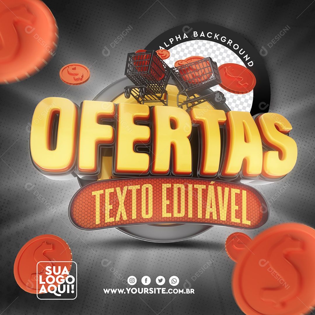 Selo 3D Para Composição Ofertas PSD