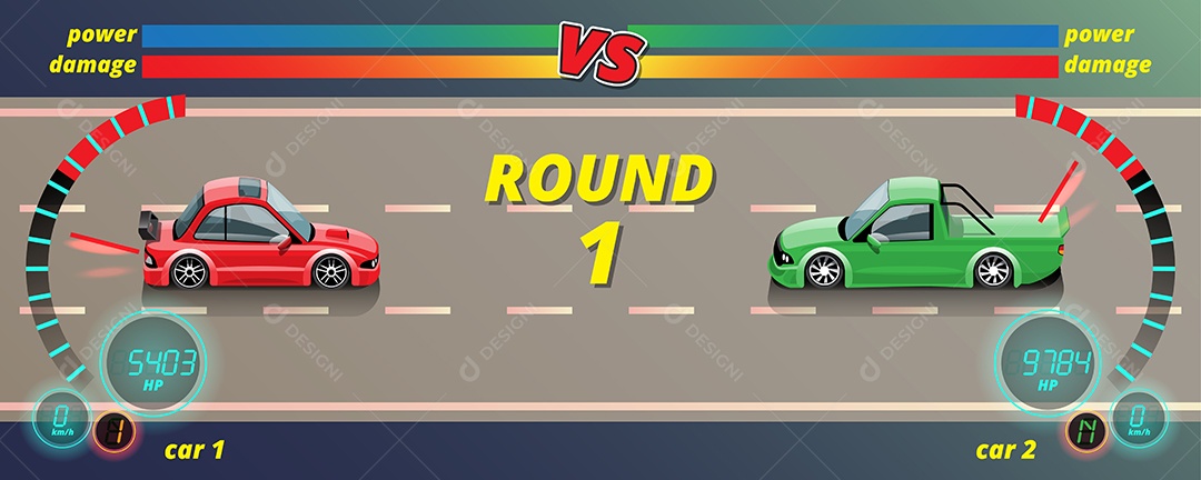 Personalizando Carro em Jogo de Carros de Corrida Estilo 3D Vetores EPS Editável