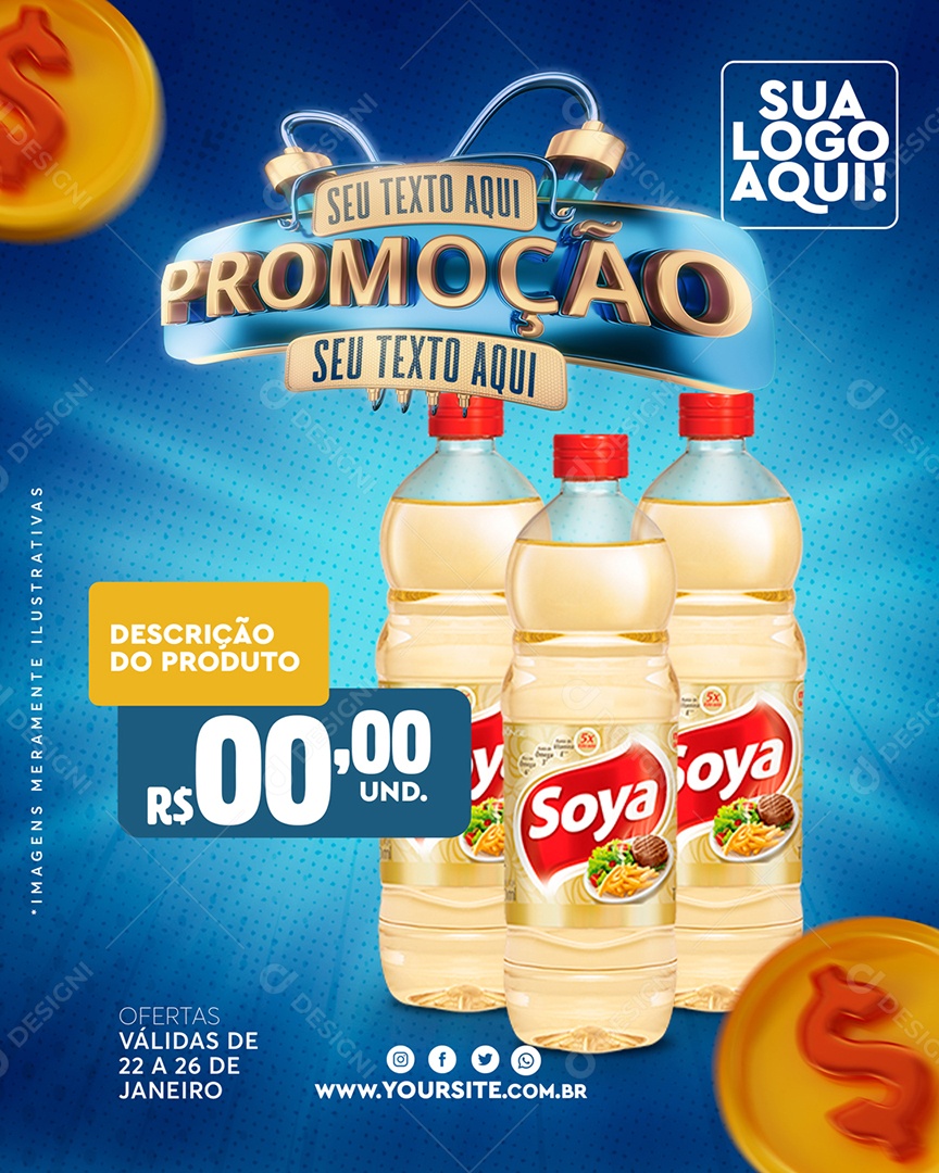 Promoção Venha Conferir Social Media PSD Editável