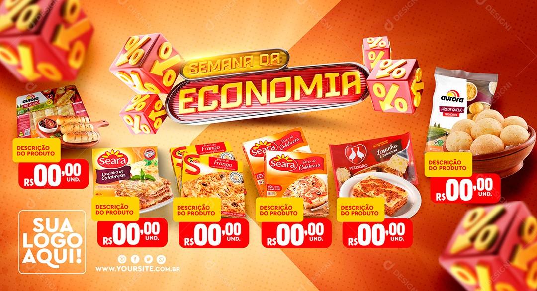 Banner Encarte Semana da Economia Social Media PSD Editável