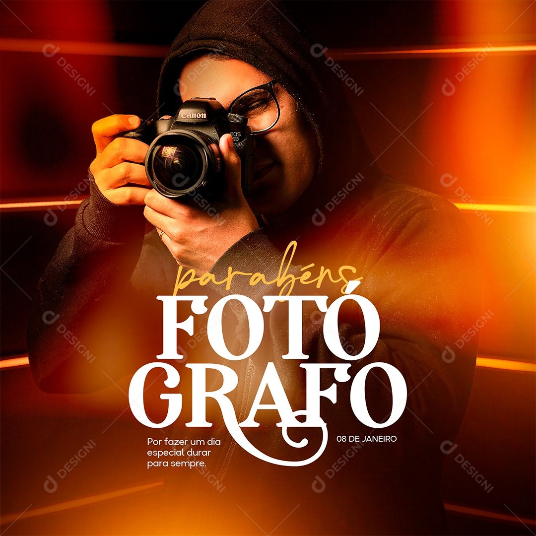 Post Parabéns Fotógrafo Social Media PSD Editável