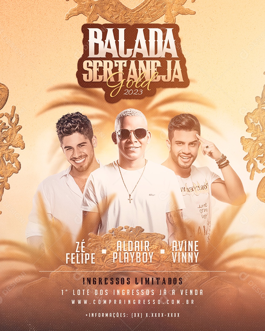 Post Flyer Balada Sertaneja Social Media PSD Editável